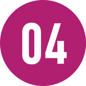 A stylized number 4 in a pink circle